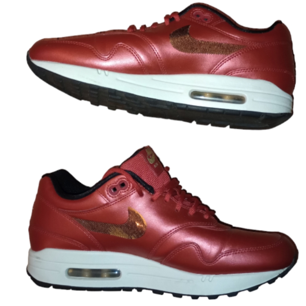 Nike Air Max 1 Red Gold Sequin